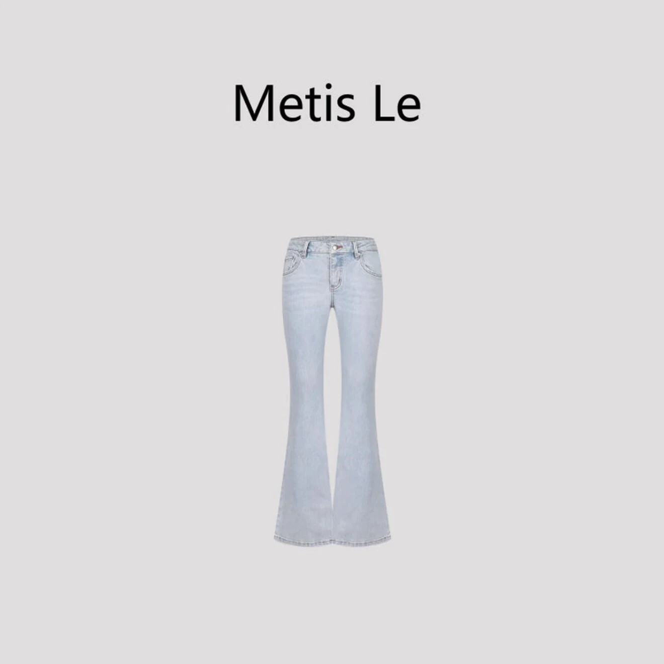 lele Hip Lifting Figure-Flattering Hip Enhancing Bootcut Jeans, Washed Light Blue Versatile Casual Long Denim Pants for Women