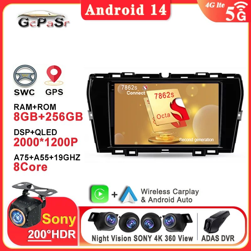 Autoradio Android 14 For Ssangyong Korando Tivoli 2019 2020 2021 lettore Video multimediale Stereo navigazione GPS Screen DVD