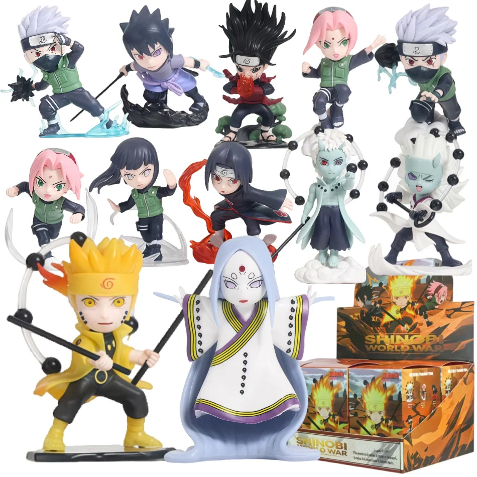Figura de Anime Naruto en Caja Ciega, 1-12 Piezas, Serie NARUTO Ninkai Taisen, Figura de PVC, Juguete Coleccionable de Escritorio, Muñeca, Regalo de Cumpleaños