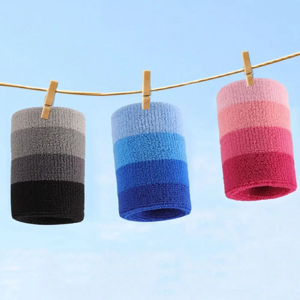 

2pcs/pair Multi Usage Colorful Tennis Wristband Polyester Breathable Sport Wristband Sweat Band Towel Soft Sweat Band Running