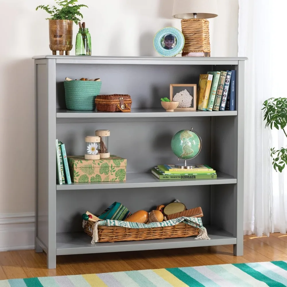 Organizer Bookcase Gray: Wooden Storage Organizer Cubby for Kid's Playroom and Bedroom Bookcases & Cd Racks Book Shelf Living