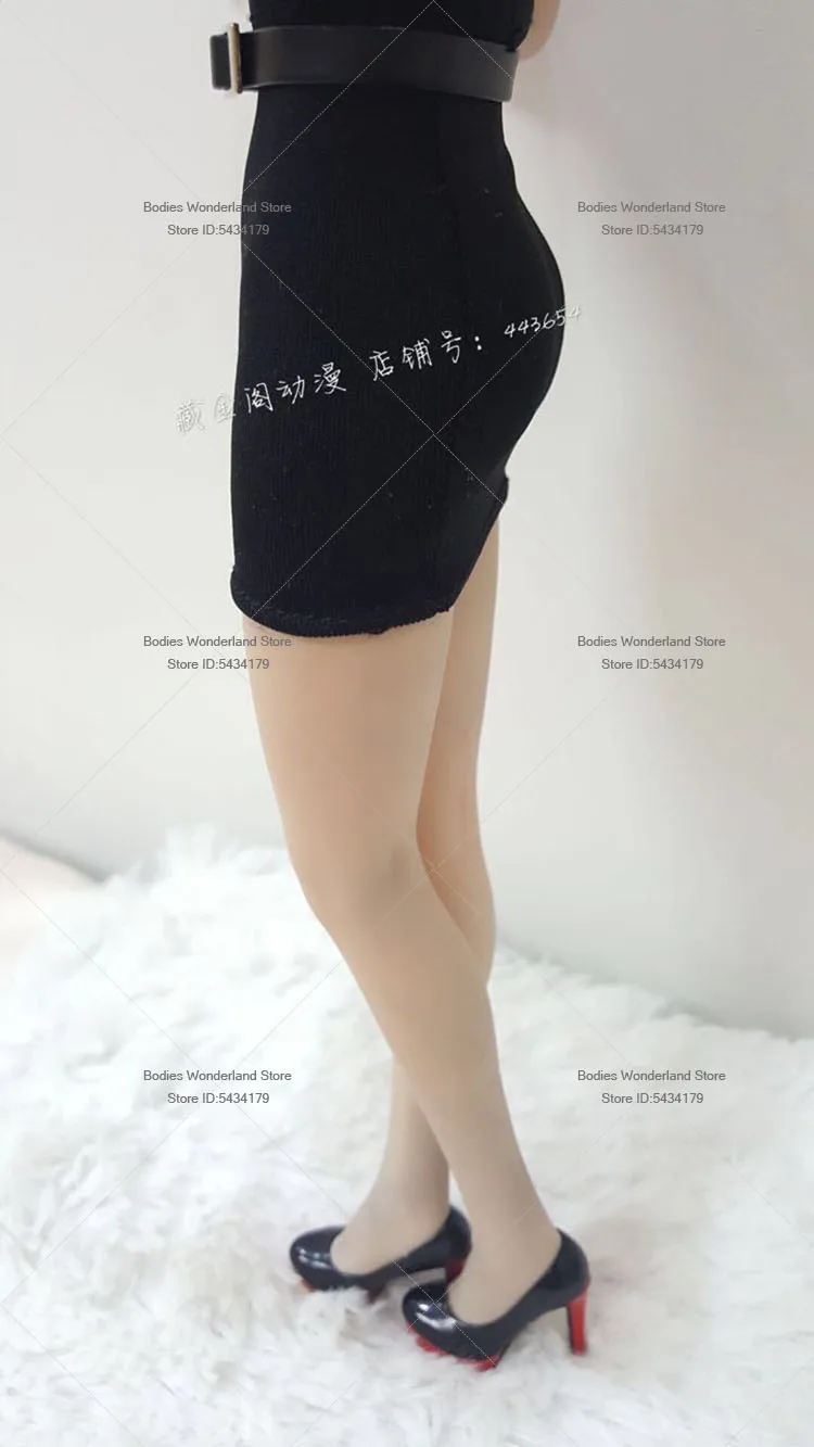 In Stock 1/6 Scale Female Soldier Sexy One Shoulder Ruffle Top Black Hip Hugging Skirt For 12inch Action Figure Doll