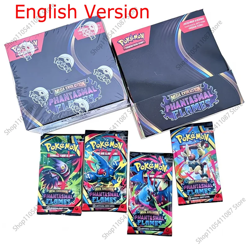 360 Stück Pokemon-Karten MEGA EVOLUTION PHANTASMAL FLAMES Prismatic Evolutions Black Bolt Englische Booster-Kampfkarten