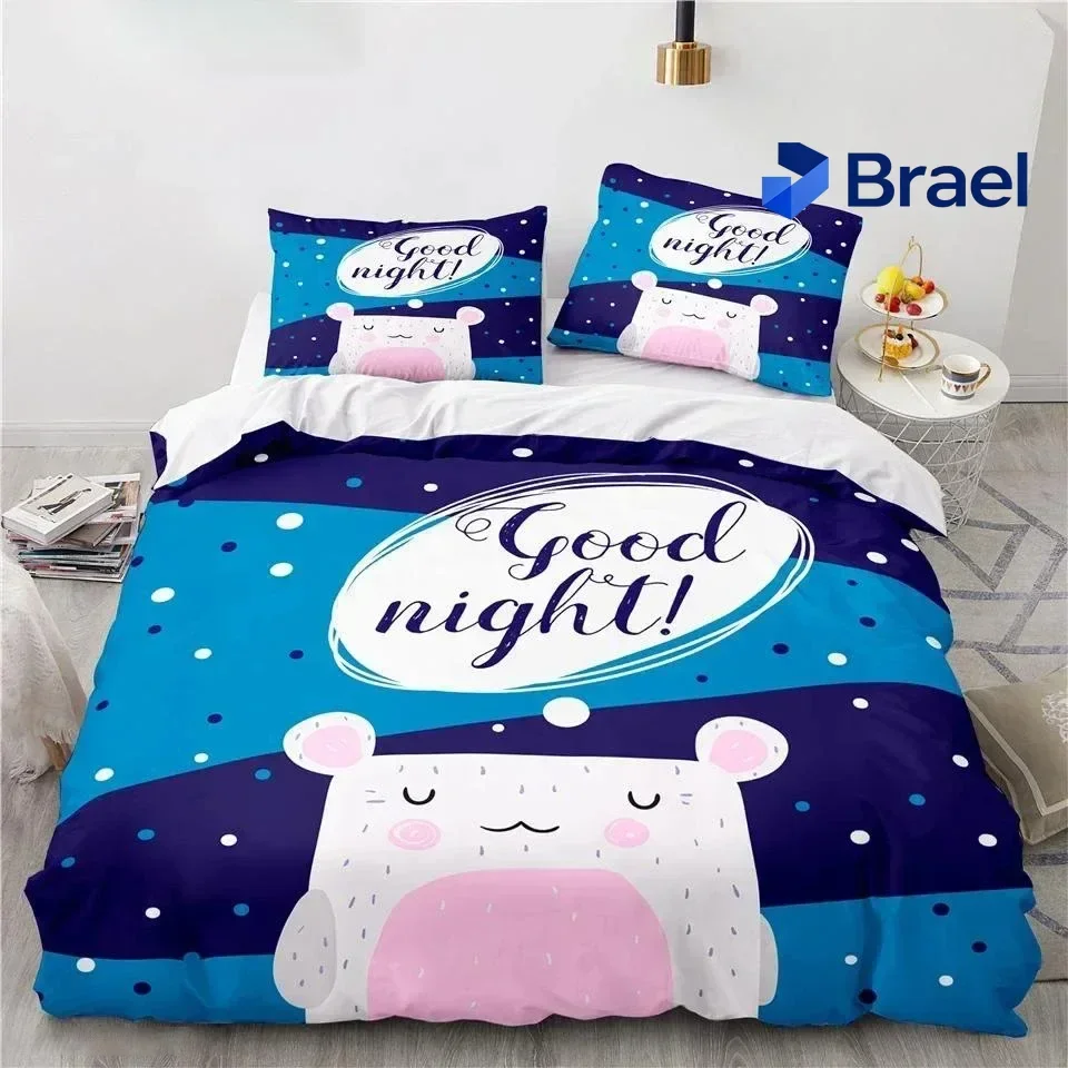 Exquisite Cartoon Musical Monkey Bedding Set Duvet Cover Bedroom Comforter Covers Single Twin King Size Quilt Cover Home Textile