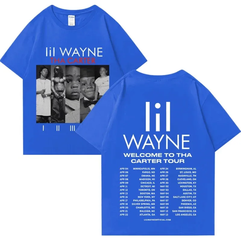 Rapper Lil Wayne Album Printed Men Women T Shirts Hip Hop Oversized Print Short Sleeve T-shirt Casual Unisex Pure Cotton Tops