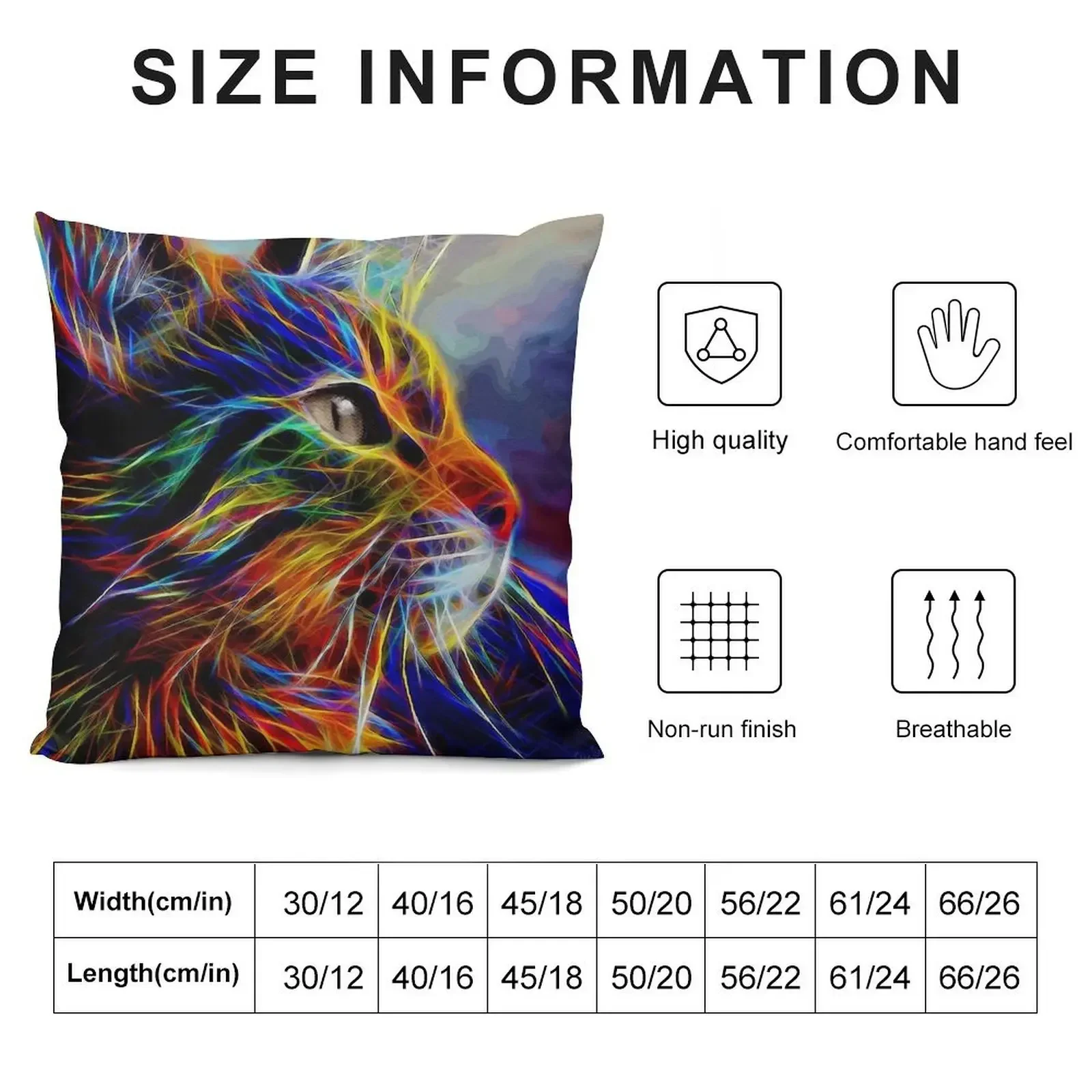 Neon cat, cat, chat, gato, lea roche paintings Throw Pillow Sofa Decorative Covers Pillow Case pillow