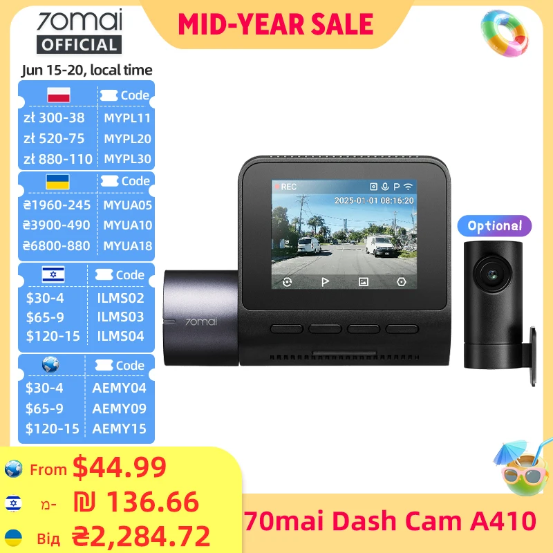 70mai-dash-cam-a410-vero-25k-hdr-doppio-canale-supportato-f155-apertura-gps-24h-parcheggio-max-256gb-dvr-per-auto-70mai-a410-70mai-a400