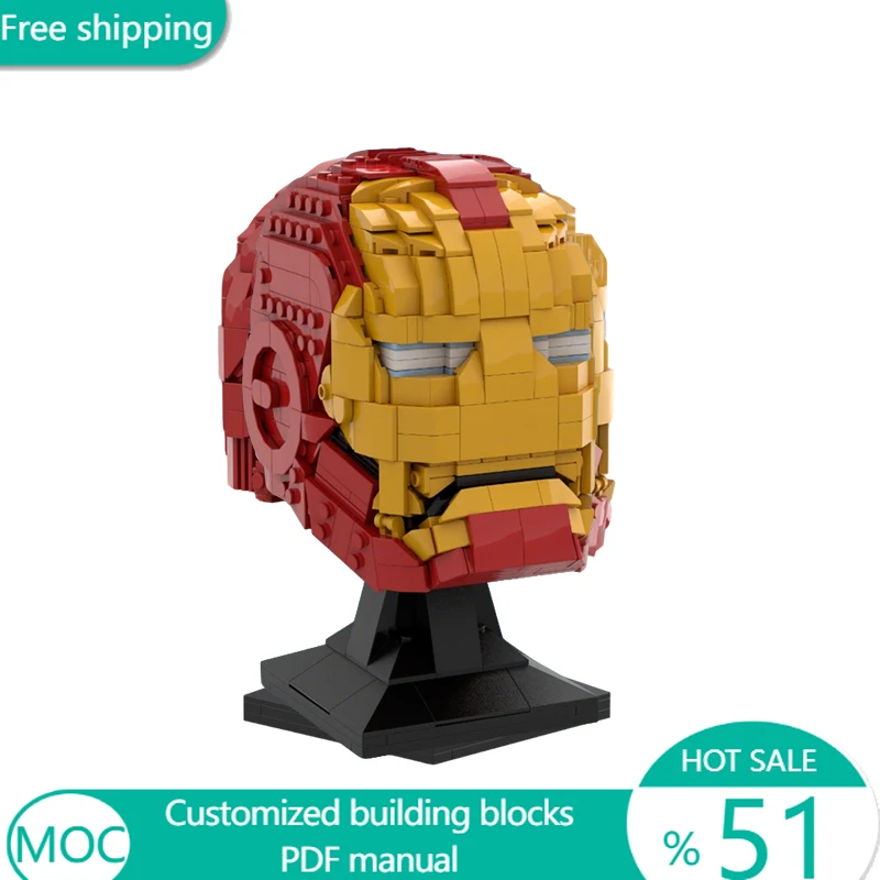 747 Elementów Słynny Kask Postaci z Filmu MOC Konfigurowalny Modułowy Zestaw Klocków Popularny Model Prosty DIY Zabawka Prezent dla Chłopców na Festiwal