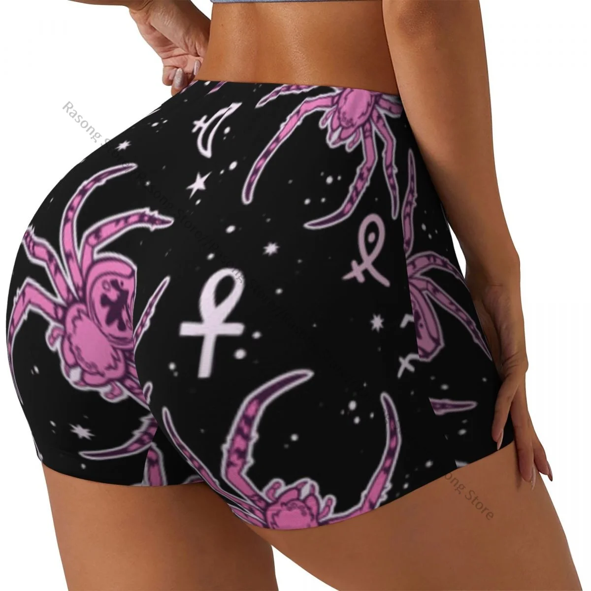 Sexy tight hip sports shorts Mystical Spiders And Magical Symbols fitness women's comfortable yoga shorts