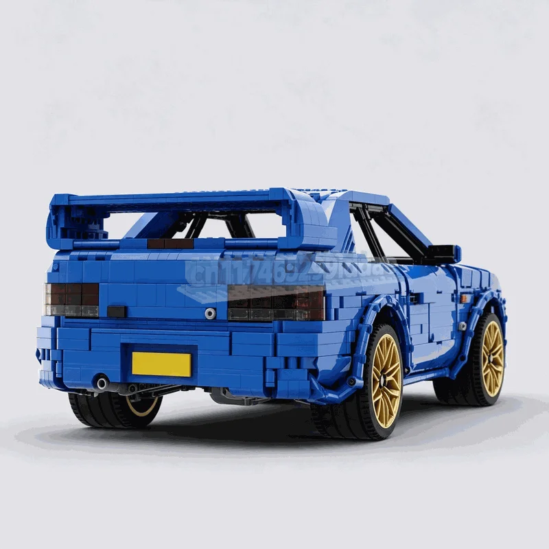 4186PCS Blue Rally Sports Car Technic Model Custom Building Block DIY Assembly Educational Toy Home Desk Collection Display Gift