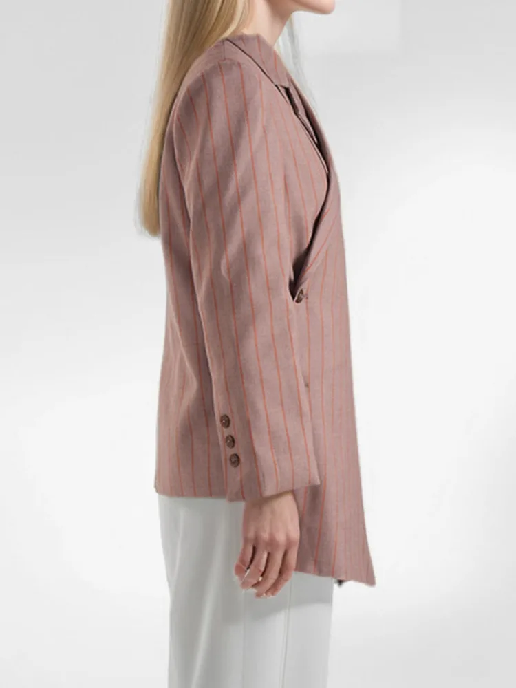 UCXQ-Veste de Rue à Rayures Irrégulières pour Femme, Blazer de Style Européen Assressentià Tout, Manteau de Printemps et Automne, 2024