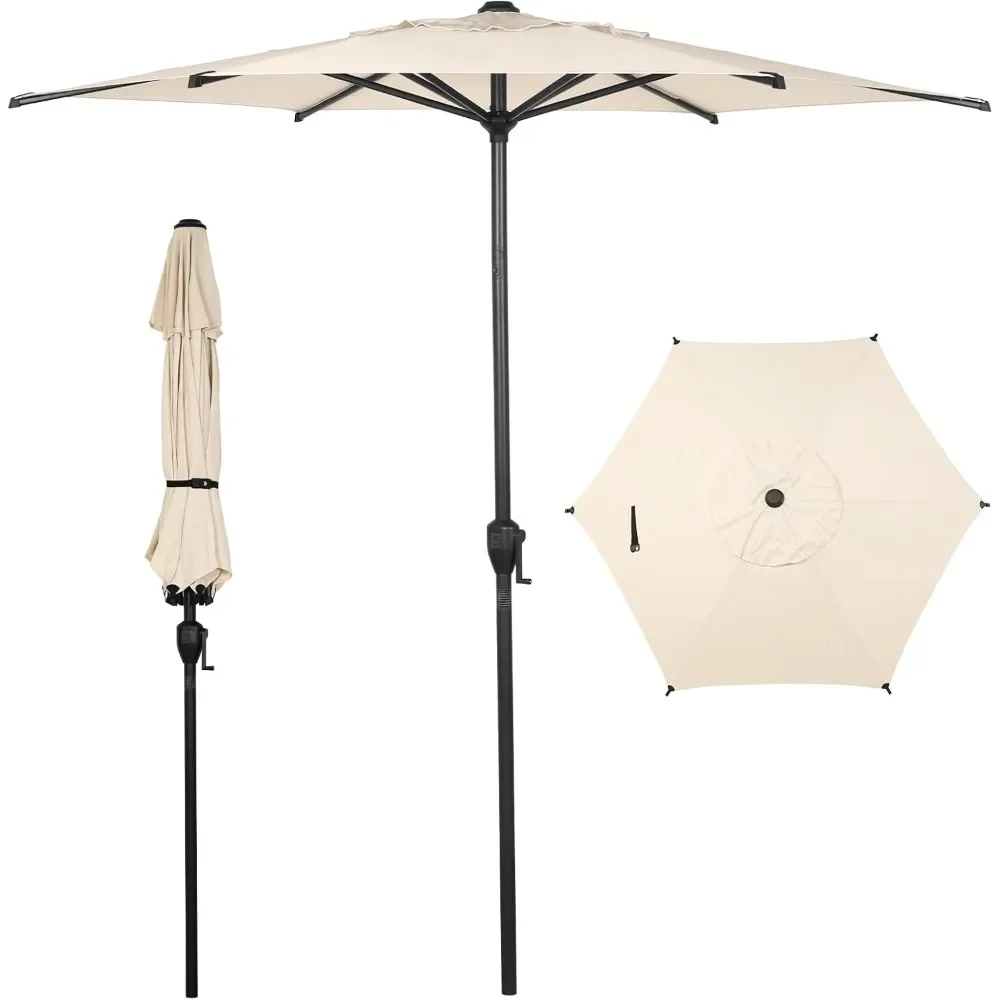 Patio 7.5FT Lyon Outdoor Patio Umbrella Outdoor Table Umbrella with Push Button Tilt