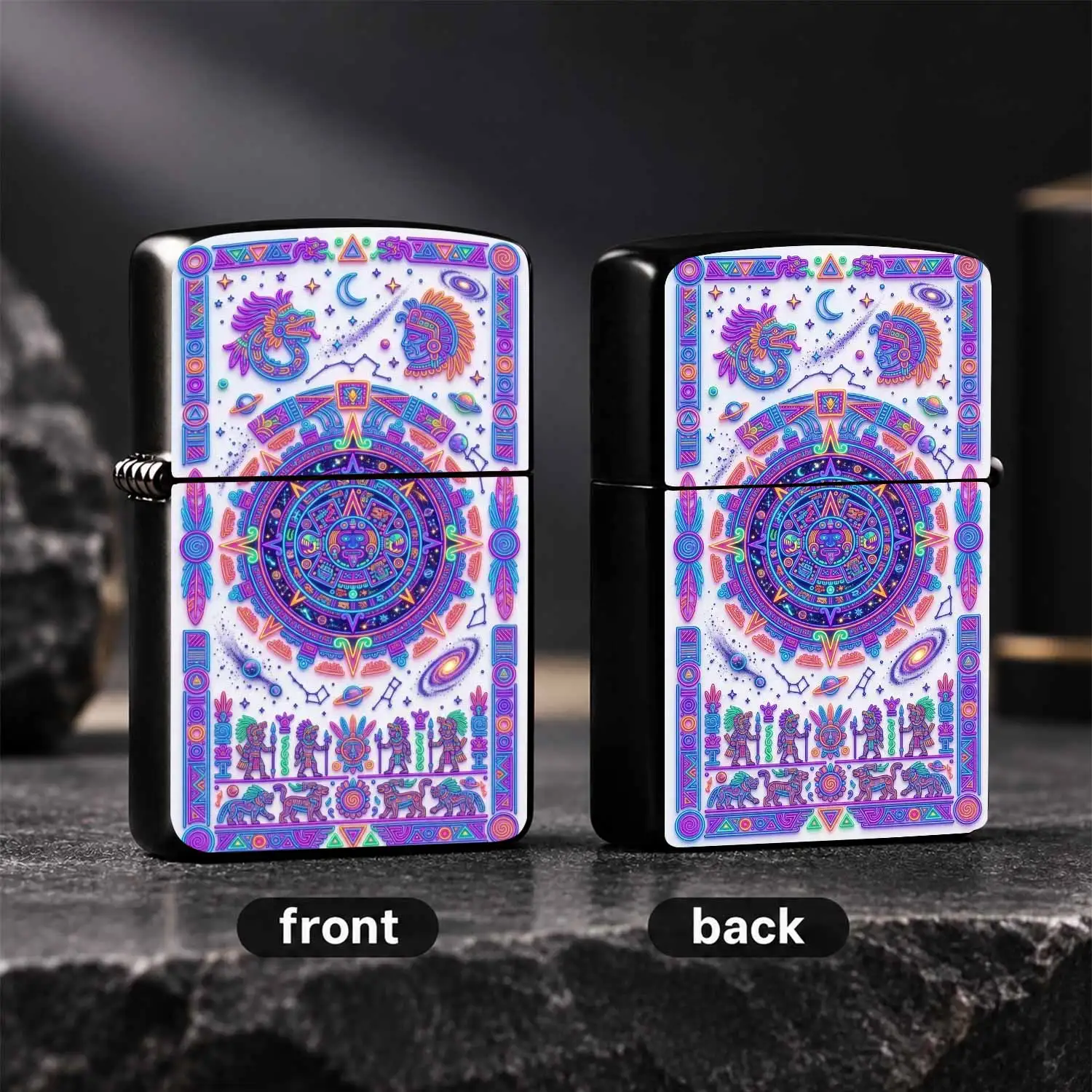 Creative Aztec Sky Totem Lighter Retro Mayan Civilization Exotic Pattern Stylish Portable Accessory For Daily Outdoor Use Delicate Festive Practical Gift Unique Collectible A Humorous And Interesting Lighter