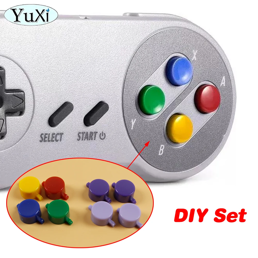 1Set For SNES ABXY Buttons Conductive Rubber Pad Set For Nintend Super Famicom  SFC Controller A B X Y DIY Plastic  Key Kit