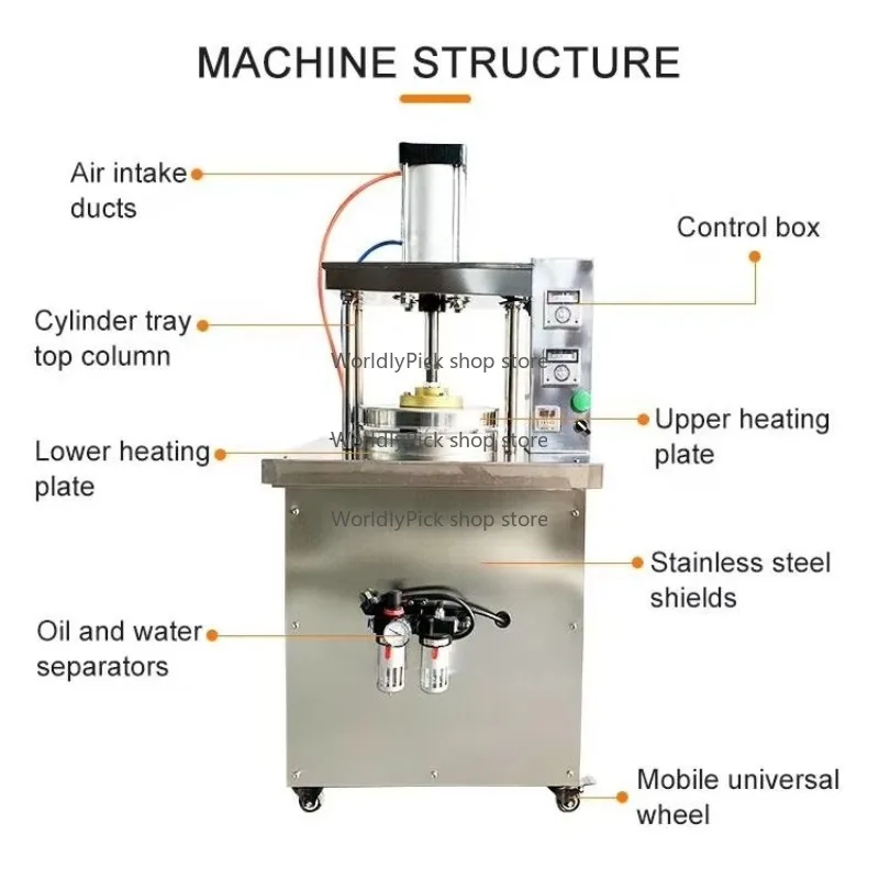 Fully Automatic Electric Dough Press Machine Hydraulic Steel Corn Raw for Bread Pancake Chapati Tortilla Pizza Hand Pita Roti