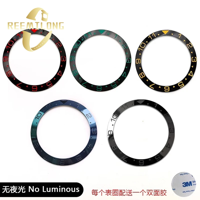 Watch bezel ring 38*30.6mm For Rolex GMT-Master SEIKO SKX007 black red blue green white orange yellow Calibration outer ring