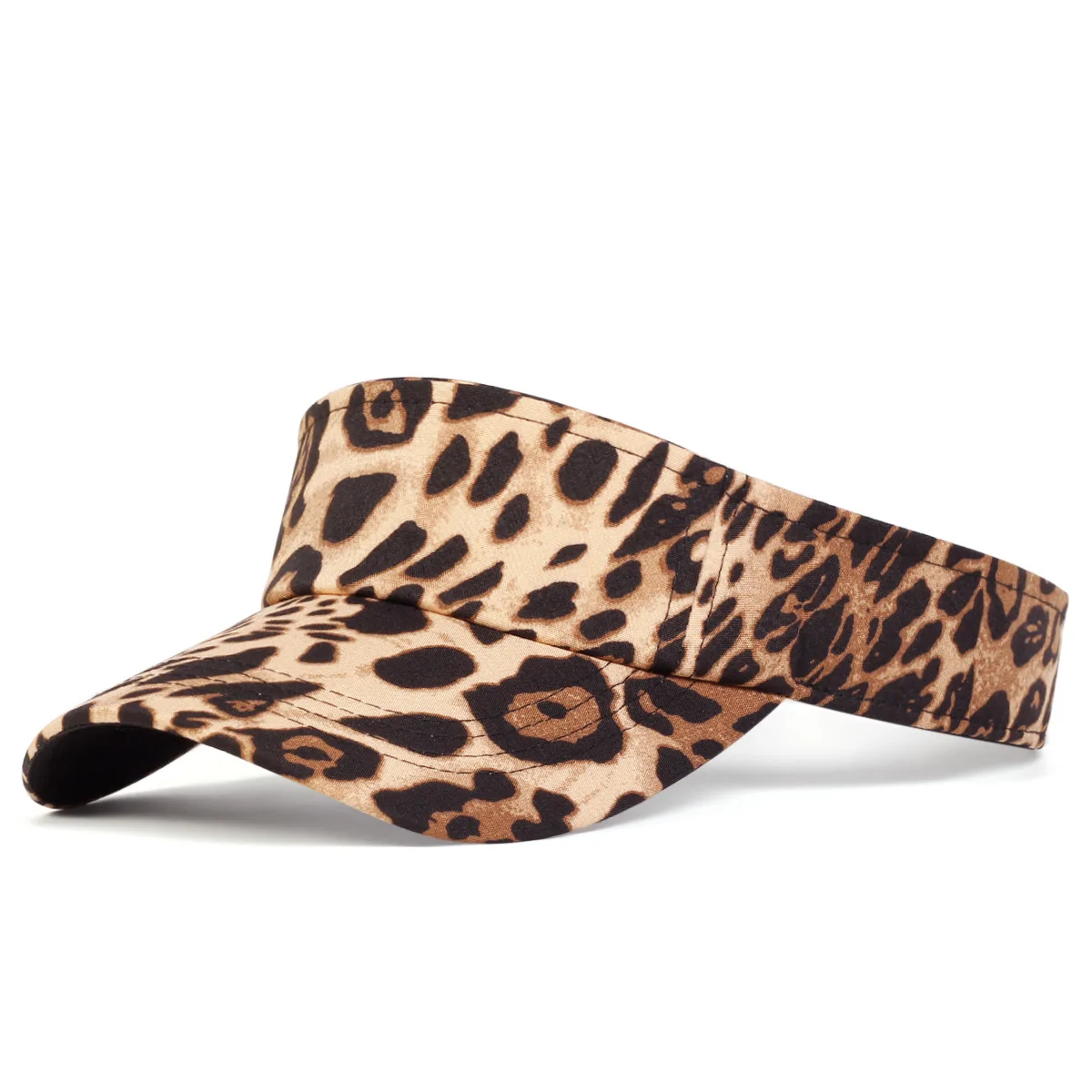 Japanese Retro New Girls Leopard Print Transparent Empty Top Cap Korean Version Outdoor Leisure Sports Sunshade Baseball Hat