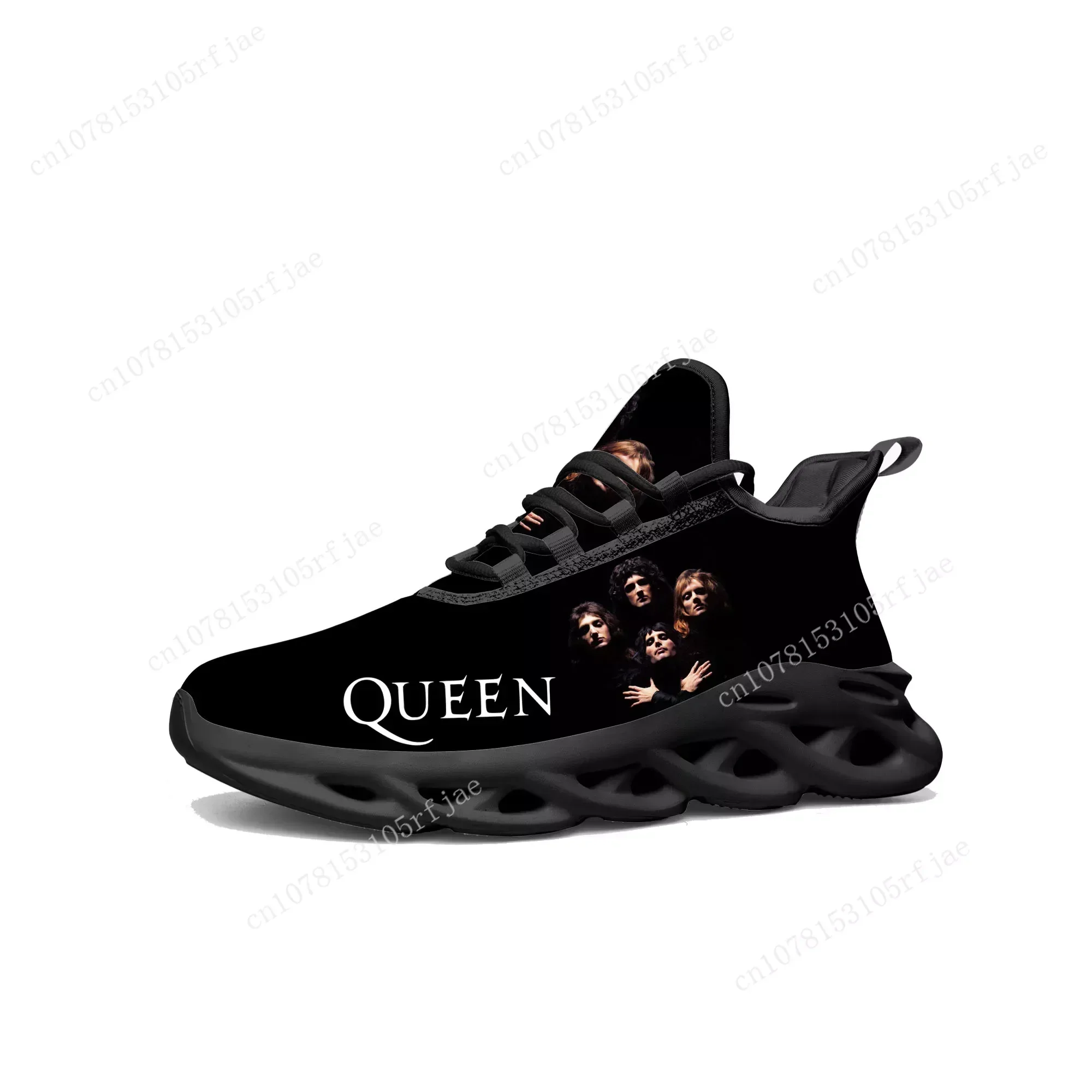 Baskets Queen Metal Rock Band pour hommes et femmes, chaussures de course, chaussures de sport chaudes, chaussures à lacets en maille, chaussures sur mesure noires