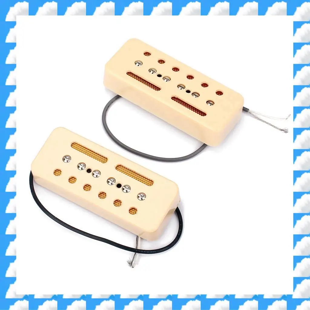 

ONGE 2Pcs Single Coil Soap Bar Pickups For P-90 P90 LP Gb Electric Guitar Parts Accessories 50Mm / 52Mm Cream