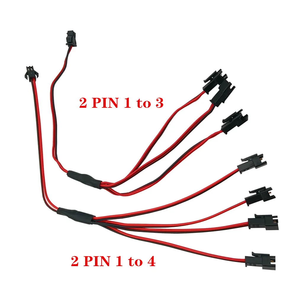 5PCS Splitter Connector 1 to 2 3 4 LED Connector 2Pin 3Pin 4Pin JST Male Female Connector Wire Cable For WS2812 LED Strip Light