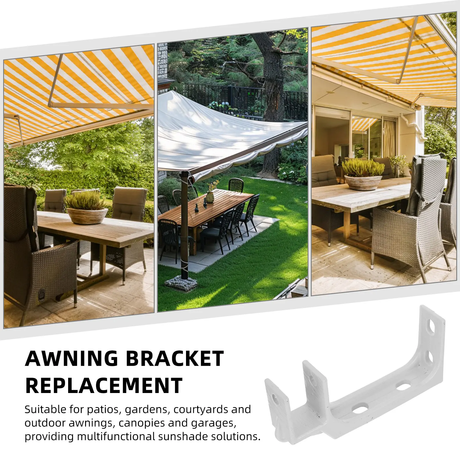Weatherproof 40Mm Square Tube Retractable Awning Wall Mount Bracket Easy Install for Outdoor Sunshade Canopy Deck Courtyard