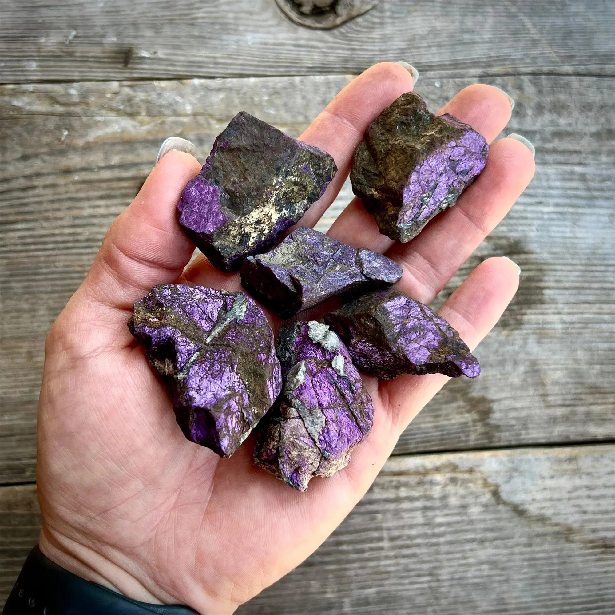 1pc Rare Purple Marvel Purpurite Mineral Specimen, Crystal Mineral with Marbled Purple & White Veins, Home Decor, Holiday Gift
