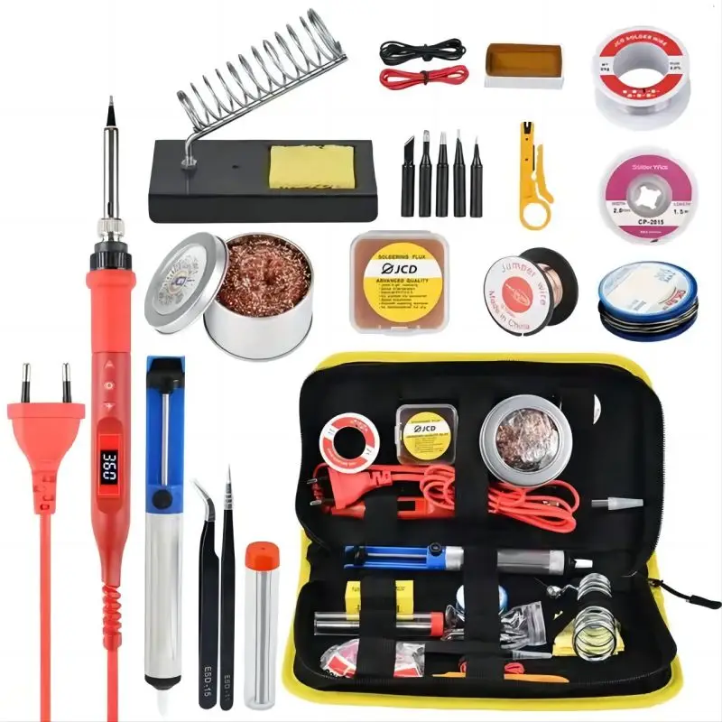 

JCD Soldering Iron kits With Digital Multimeter 100W 220V/110V Multi-function Button Solder Station Adjustable Temperature 908U