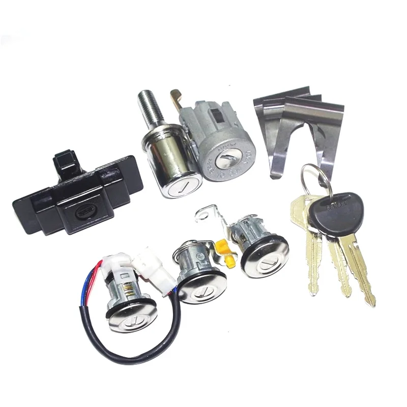 car Ignition+Glove box+Spare tire+Door Lock Cylinder & Key Set For Mitsubishi Pajero montero MK2 2nd V32 4G54