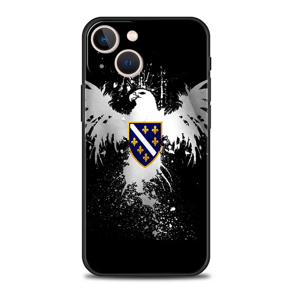 Phone Case For iPhone 16 15 14 13 12 11 Pro Max XS X XR SE 7 8 Plus Soft Silicone Black Cover Bosnia and Herzegovina Passport