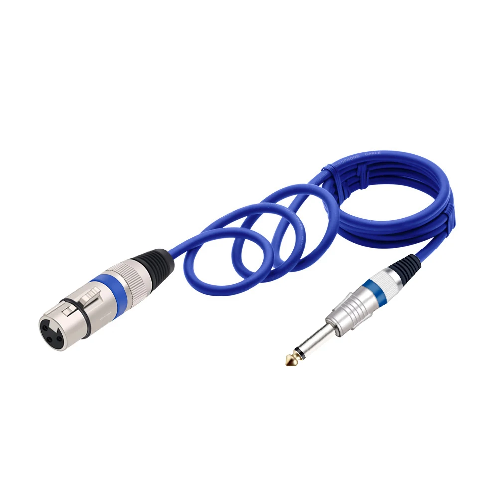 3Pin Female XLR to 1/4 (6.35mm) TS Mono Jack Unbalanced Microphone Cable Mic Cord for Dynamic Microphone 0.3m 1m 2m 3m 5m 10m