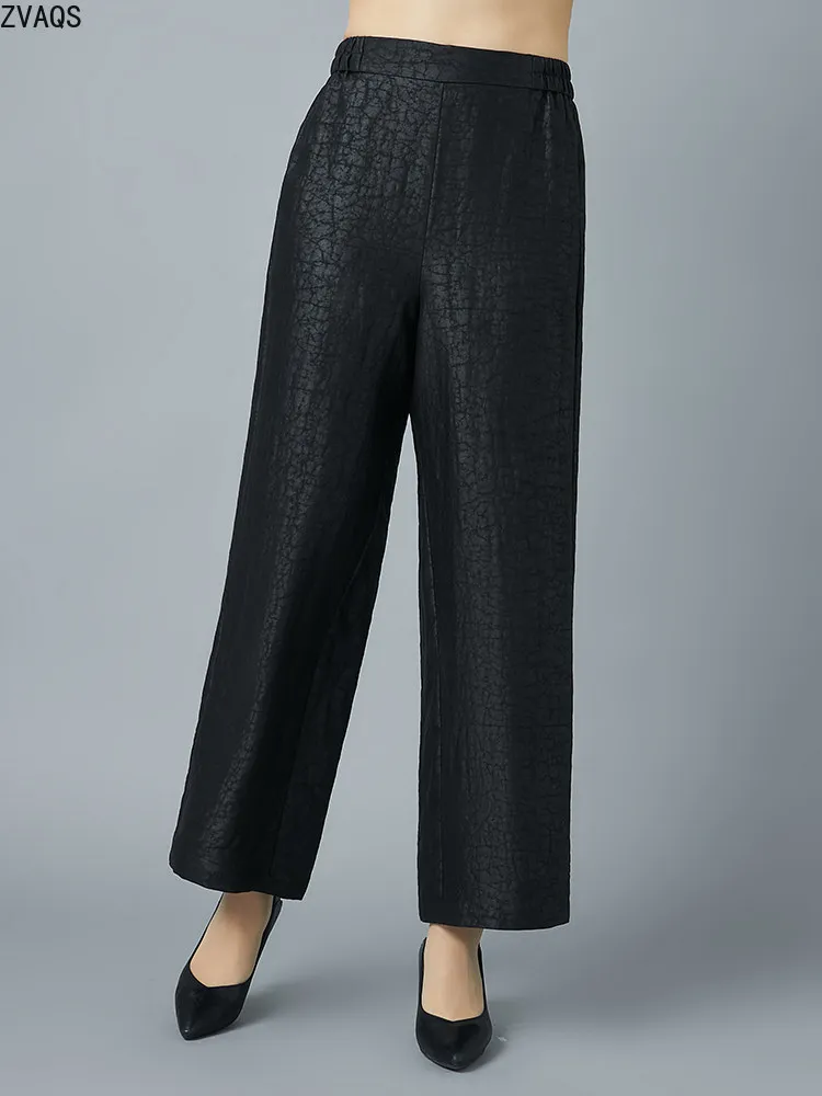 ZVAQS 100% Mulberry Silk Woman Pants 2026 Genuine Silk Xiangyunsha Nine-Point Skinny Plus Size  Women Trousers Summer Wear Штаны