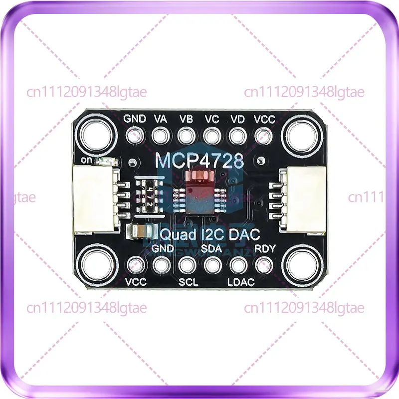 MCP4728 Quad DAC Output with EEPROM Module, Compatible with STEMMA QT Qwiic