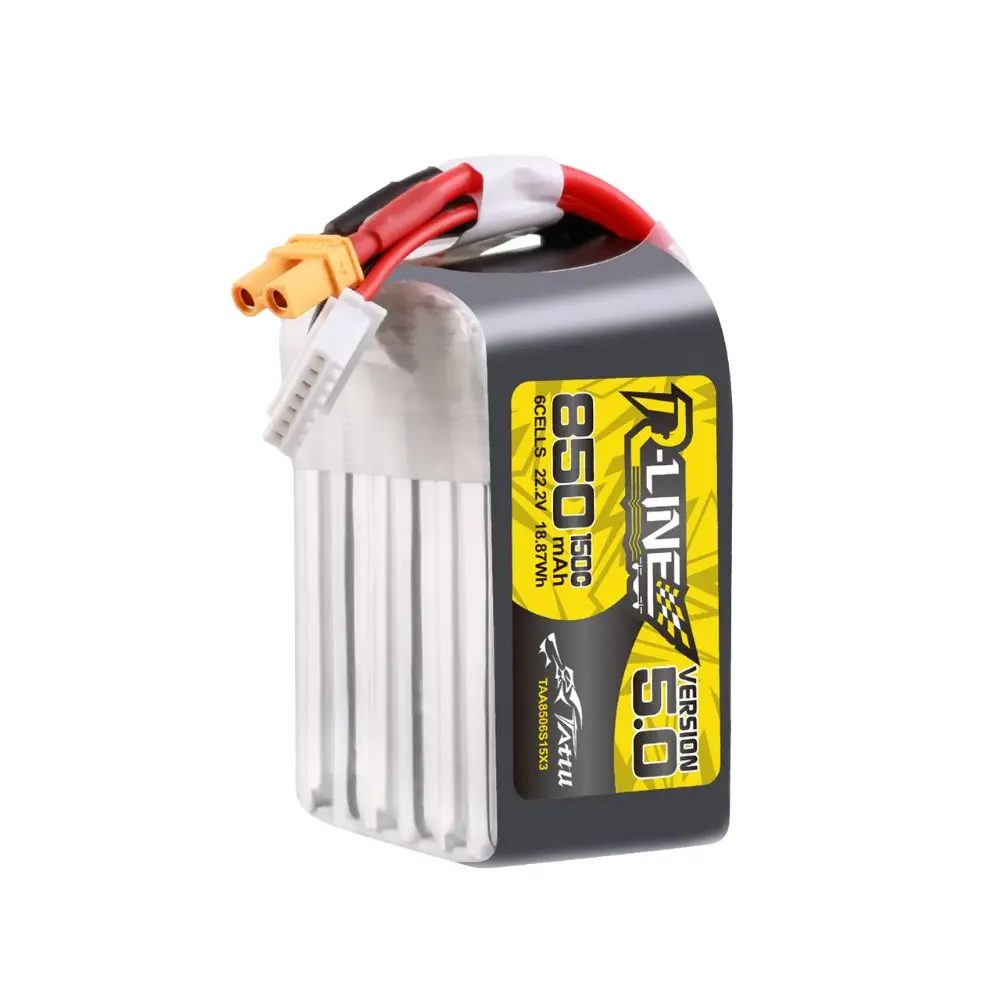 Batteria Lipo TATTU R-LINE 5.0 3S 4S 6S Batteria Lipo 150C 850-1800mAh con connettore XT30/XT60 per drone FPV