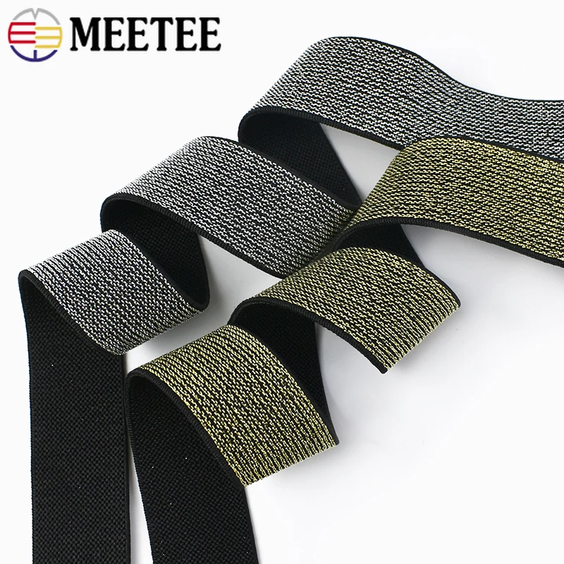 

8M 10-50mm Nylon Elastic Band WaistBand Glitter Rubber Bands Soft Stretch Tapes Garment Decor Belt Sling DIY Sewing Accessories