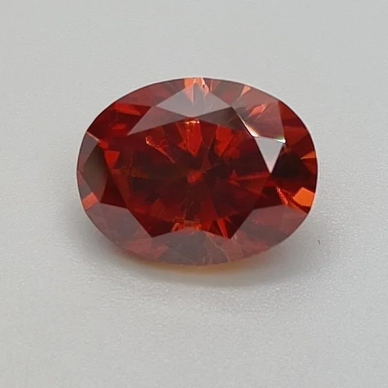 

Moissanite Stone Watermelon Red Color Oval Cut Lab Created Synthetic Gemstone Passed Diamond Tester Comes With GRA Certificate