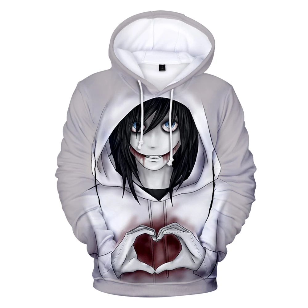 2023 Harajuku style Jeff The Killer 3D Hooded Sweatshirt Casual Adult Kids Pullovers Casual Hoodies Sweatshirts