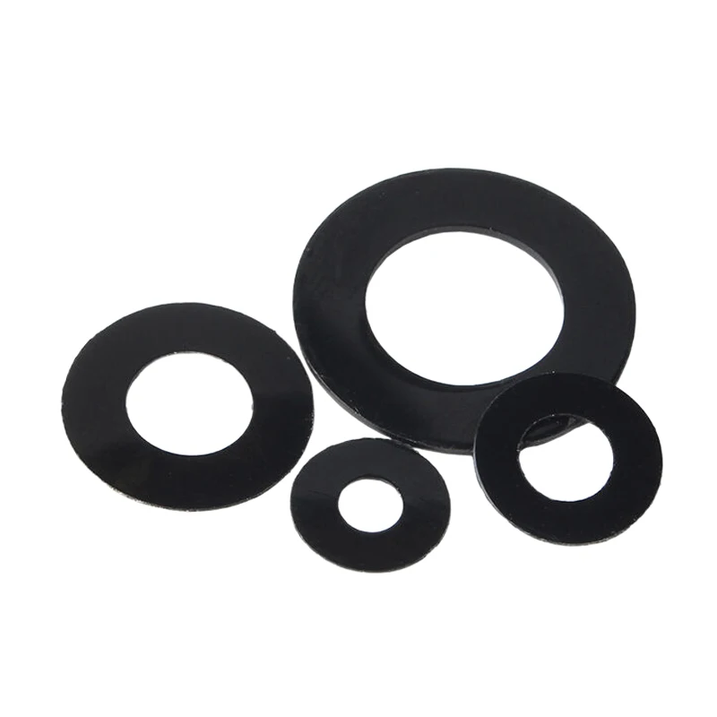 M2 M2.5 M3 M4 M5 M6 M8 M10 Plastic Nylon Ultrathin Washer Black White Flat Ring Seal Washers Gasket Thickness 0.3/0.5/0.8mm