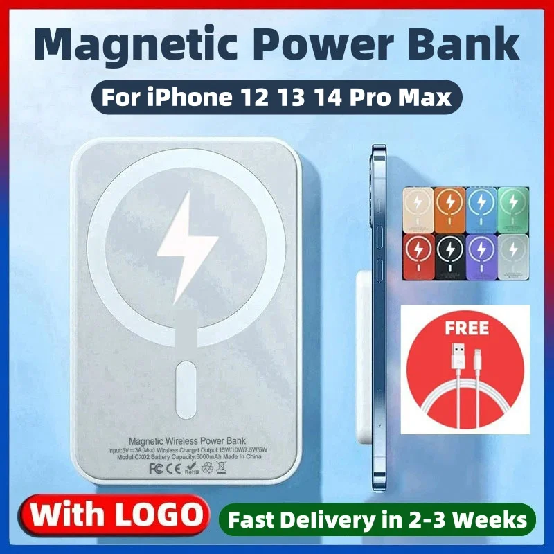 10000mAh New Magnetic Powerbank Magnetic Wireless Power Bank Charger For iPhone 12 13 14 Pro Max External Auxiliary Battery Pack