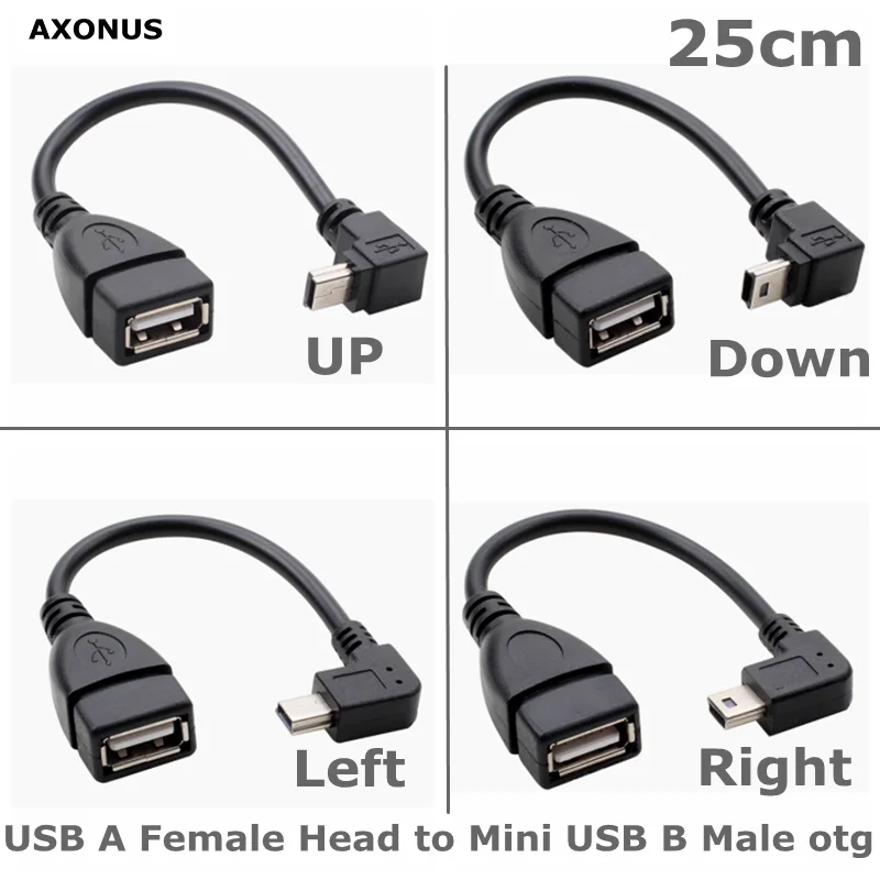 UP Down Left Right Mini USB OTG Cable for Digital Cameras - USB A Female to Mini USB B 5 Pin Male Adapter Cable
