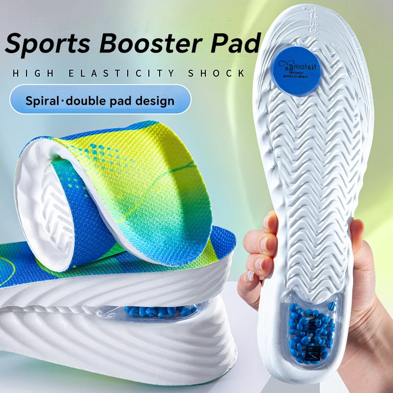 1 زوج إيفا الرياضة النعال مرونة عالية زيادة الارتفاع بطانة حذاء امتصاص الصدمات نعل تخفيف آلام الكعب الأحذية وسادة