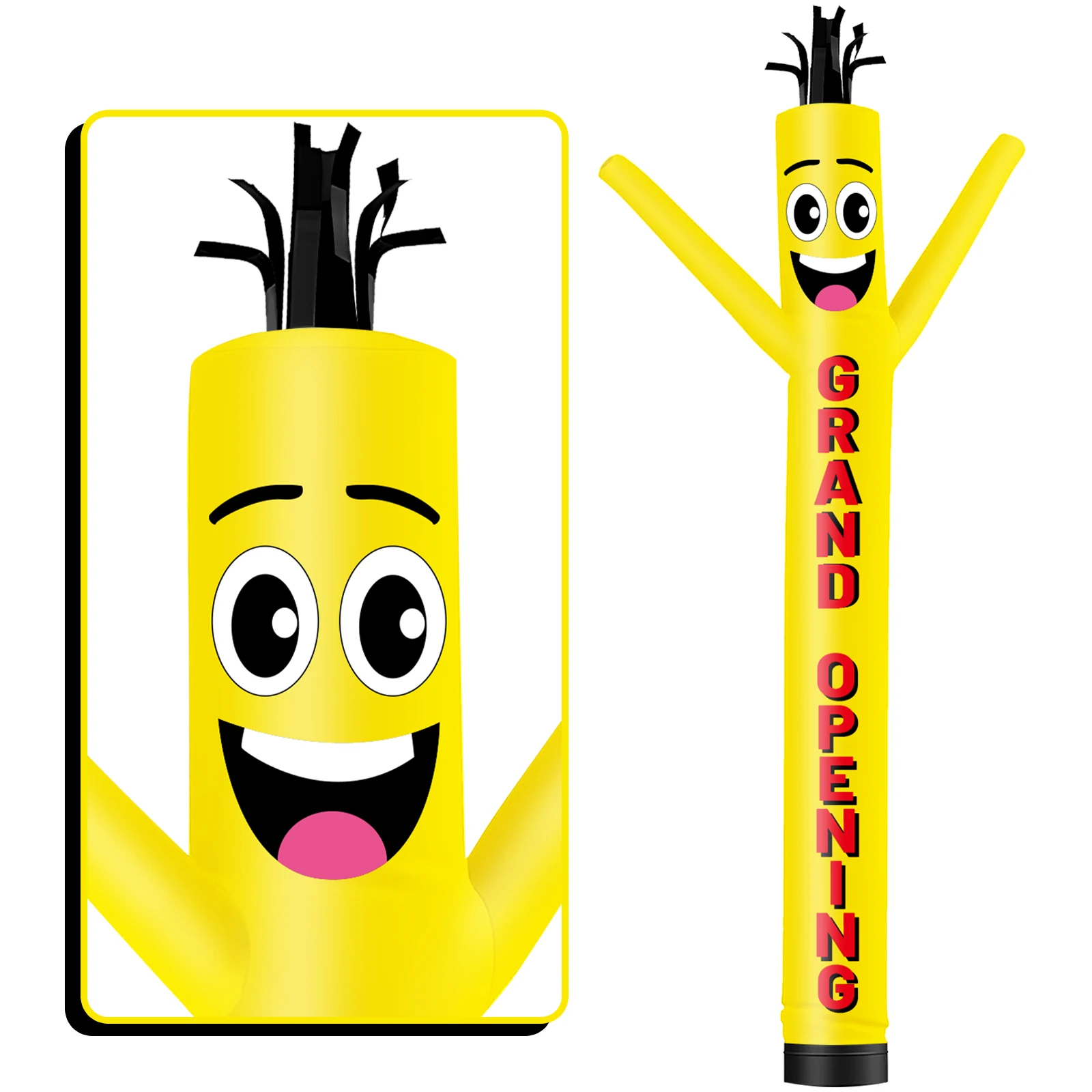 6/10/15/20FT Tall Inflatable Yellow Grand Opening Dancing Guy for Outdoor Decoration Advertising(Blower Not Included)