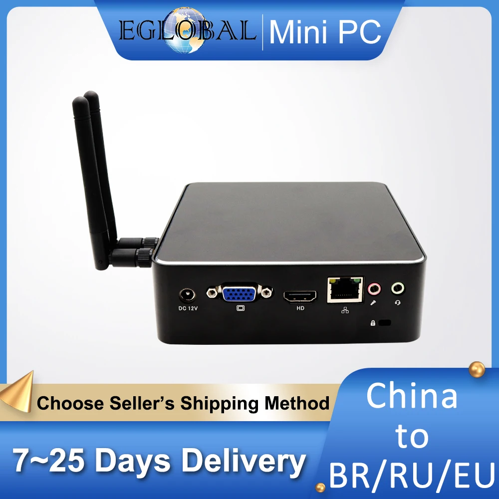 EGLOBAL Mini PC Intel Core i3 6006U 6157U DDR4 MSATA SSD 6USB RJ45 Giga LAN Obsługa VGA HDMI1.4 Fan Pocket PC