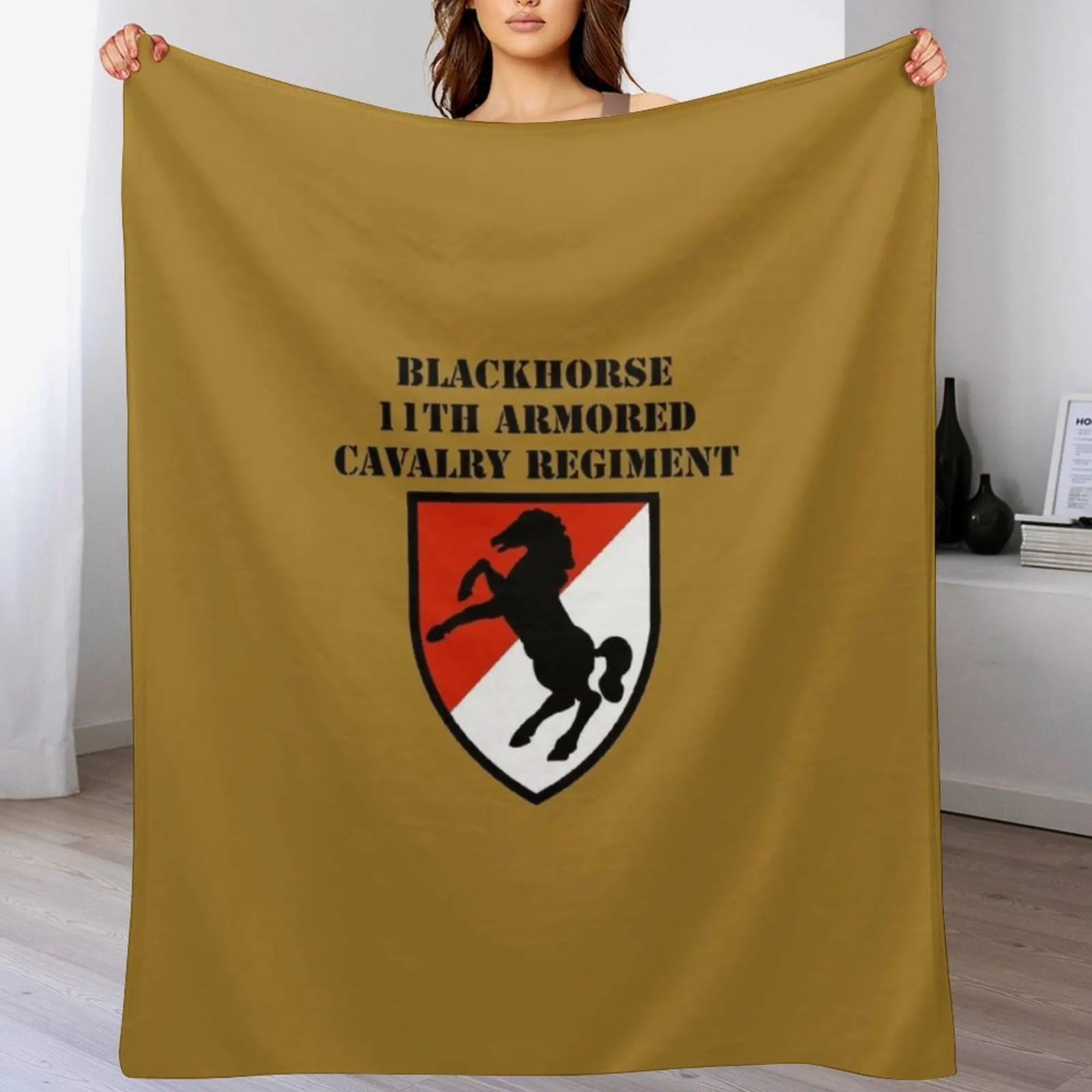 

BLACKHORSE 11TH ARMORED CAVALRY REGIMENT Throw Blanket Air Conditioner Soft Blanket for Office Home
