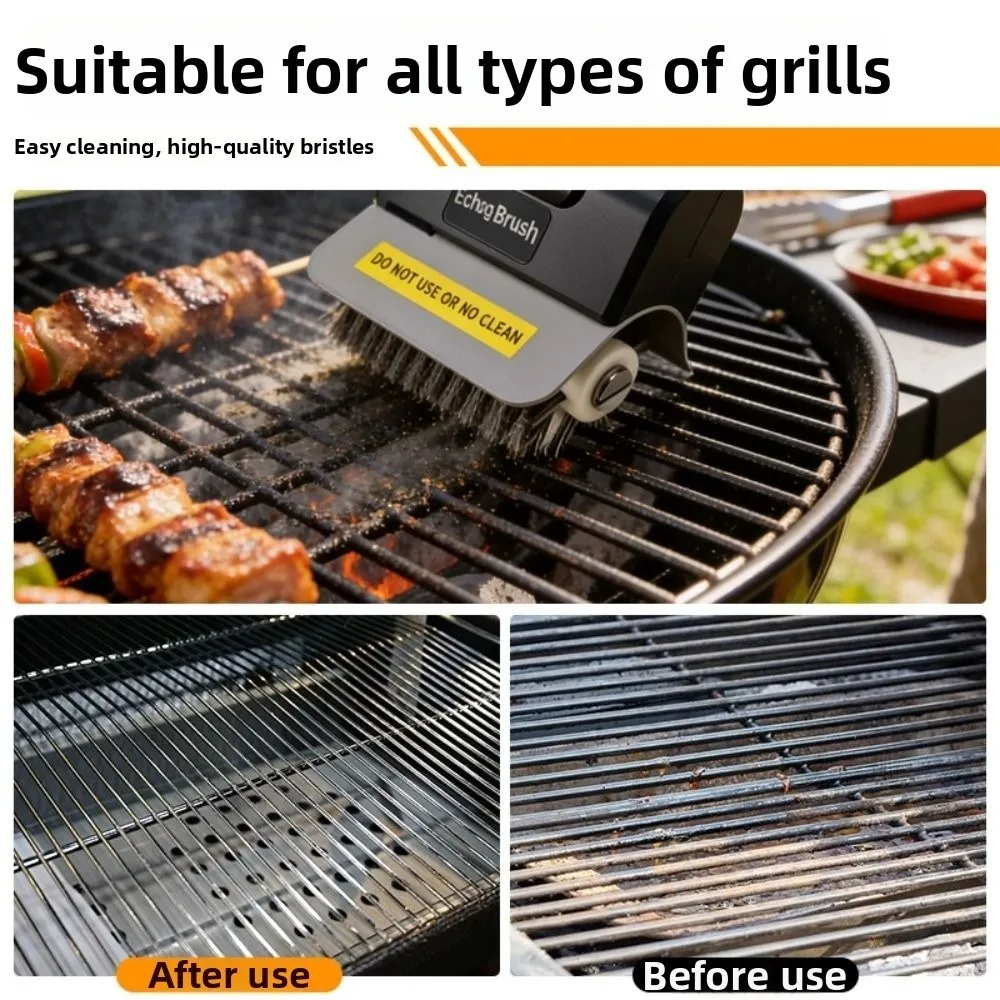 

Portable Electric Grill Brush Stainless Steel Handheld Roller Grill Cleaner Brush High Speed Detachable Rechargeable Grill Brush
