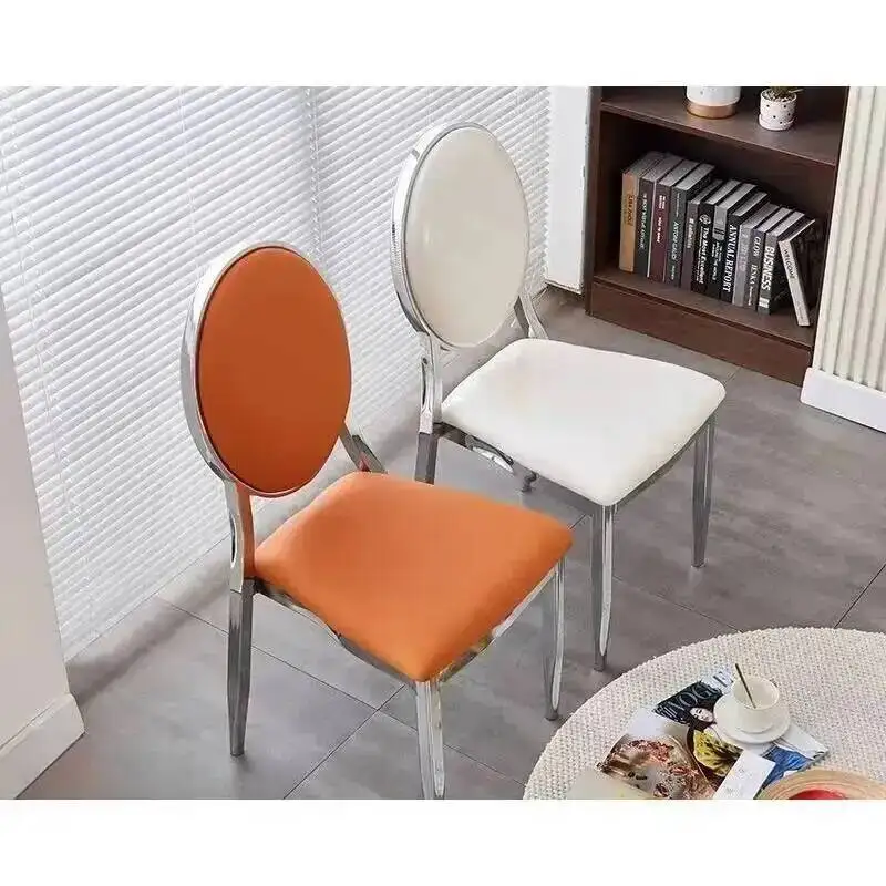 VIP High-End Restaurant Chair, Electroplated Chair, Banquet Silver Dining Table Chair for Private Rooms Restaurant Chair Muebles