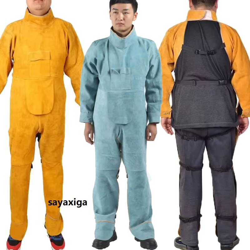 1PC Washable Heat Insulation Cowhide Leather Welding Apron Soldering Protective Clothing Blacksmith welding suit welder workwear