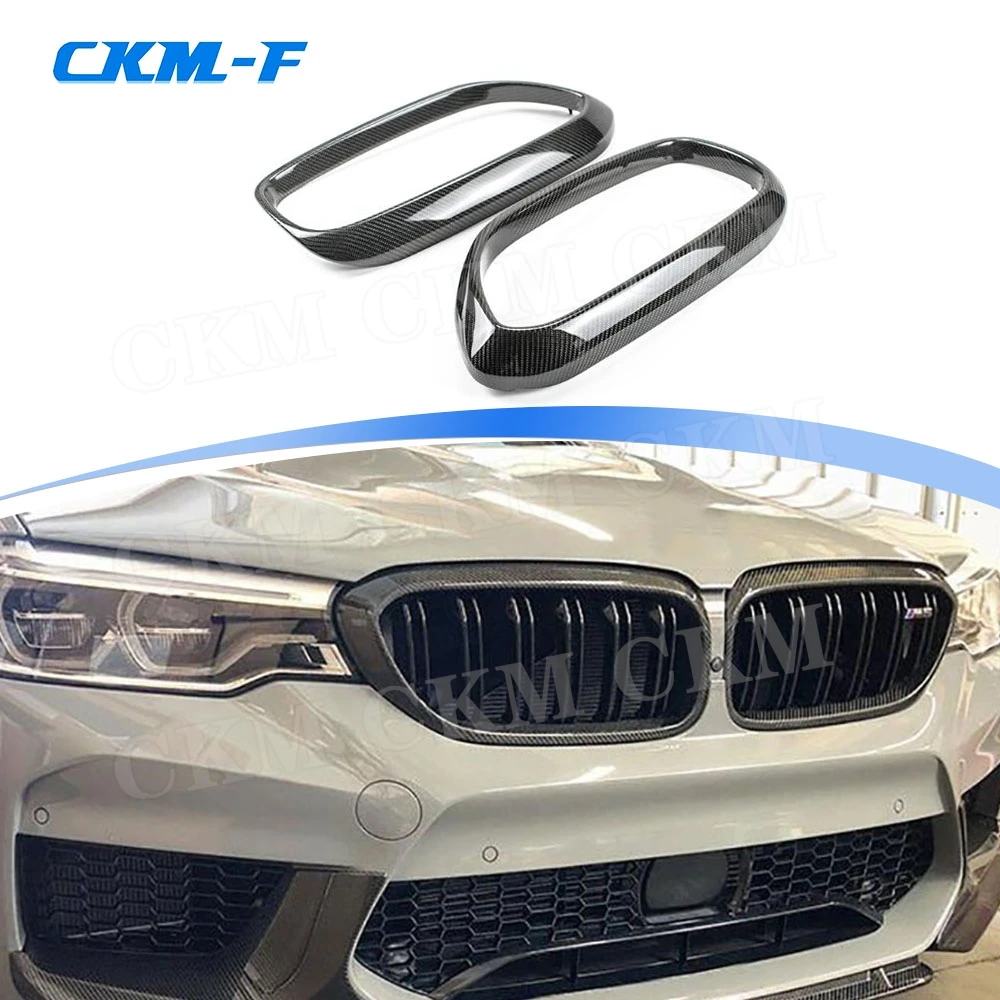 

Dry Carbon Fiber Front Middle Grille Frame Grill Mesh Cover For BMW 5 Series G30 F90 M5 2018 2019 Car Styling FRP Accessories