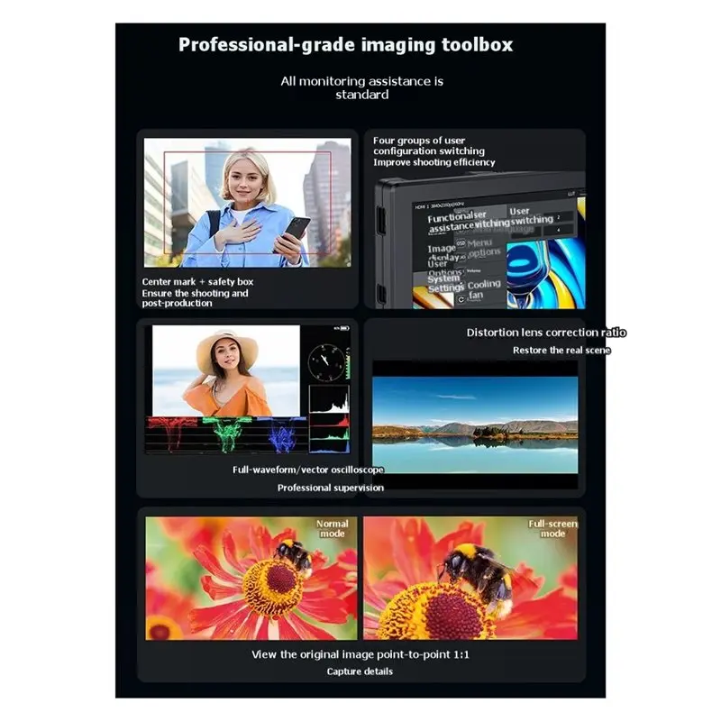 FEELWORLD T7 PRO 7 Inch 2000NIT Camera Field Video Monitor Featuring 4K Compatibility In Aluminium Housing - view 3