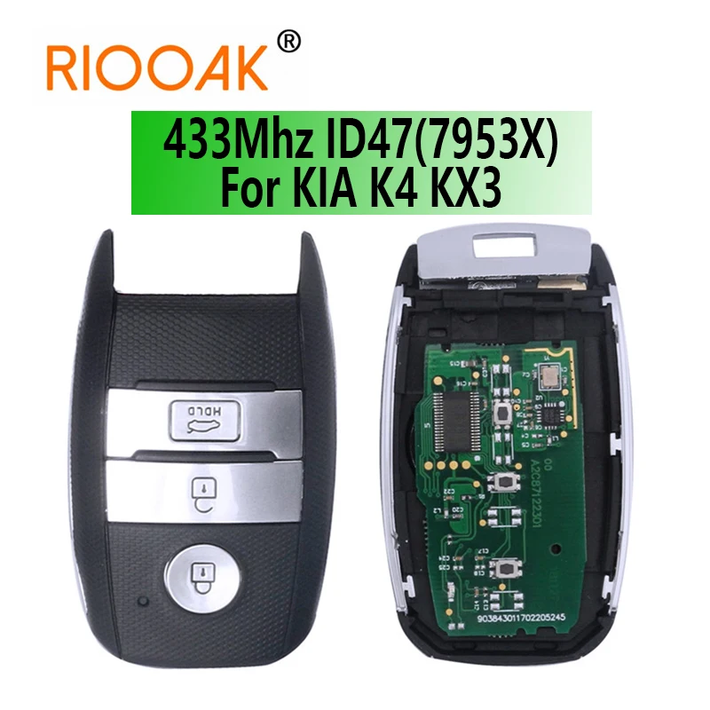 

433Mhz ID47 (7953X) Chip Car Smart Remote Key for KIA K4 KX3 Sportage Sorento Rio after 2016 Year Car Control Key