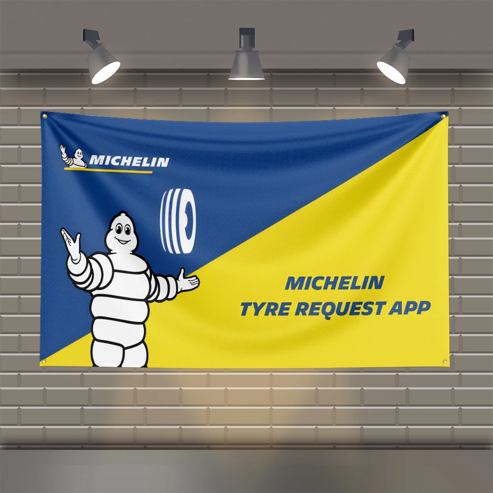 3x5 Ft M-Michelins Racing  Flag Polyester Printed Cars Flags for Room Garage Decor